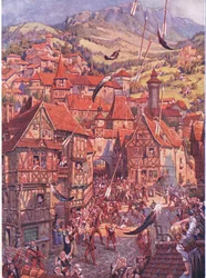 Os veios voavam por todo o lado, desde o pub The Child of the Air.by Duckworth, 1910